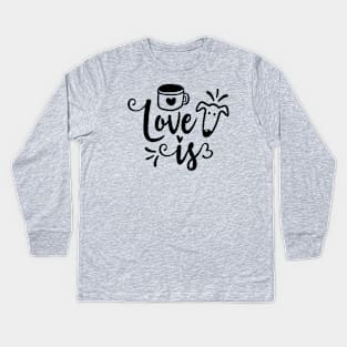 Love Is Coffee & a Dog Kids Long Sleeve T-Shirt